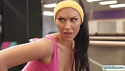 Sexy blonde girl with big tits gets