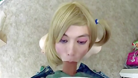 Tranny fucking tranny ass with her boyfriend