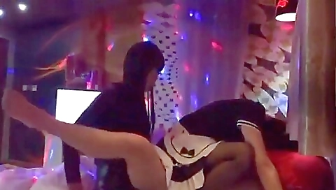 Hot asian girl takes a hard dick